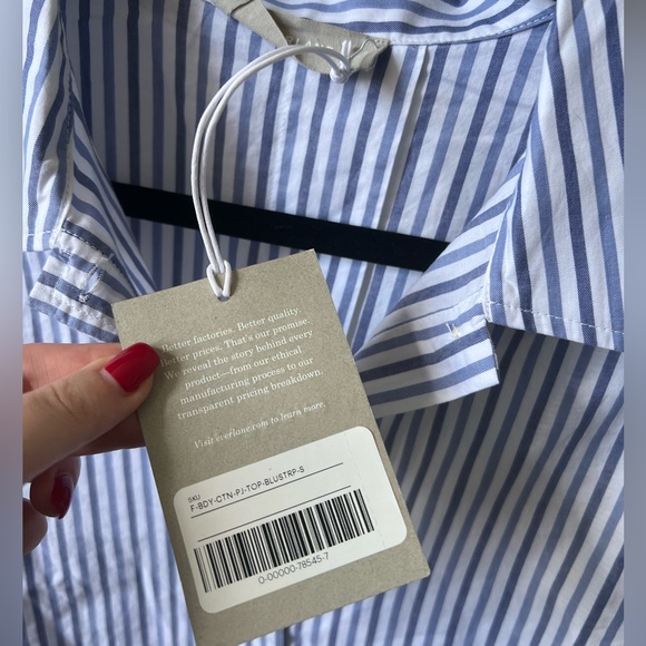 Everlane Stripe Button Down Top Size Small - Picture 2 of 4